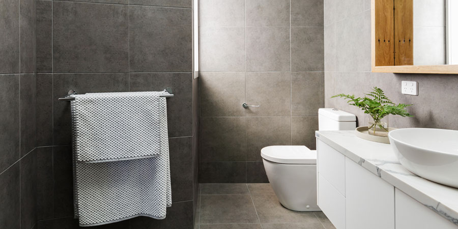 modern bathroom renovation with tiles